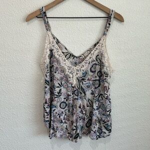 Free People Intimately‎ Small Infinite Love Cami Floral Lace Tank Top Paisley